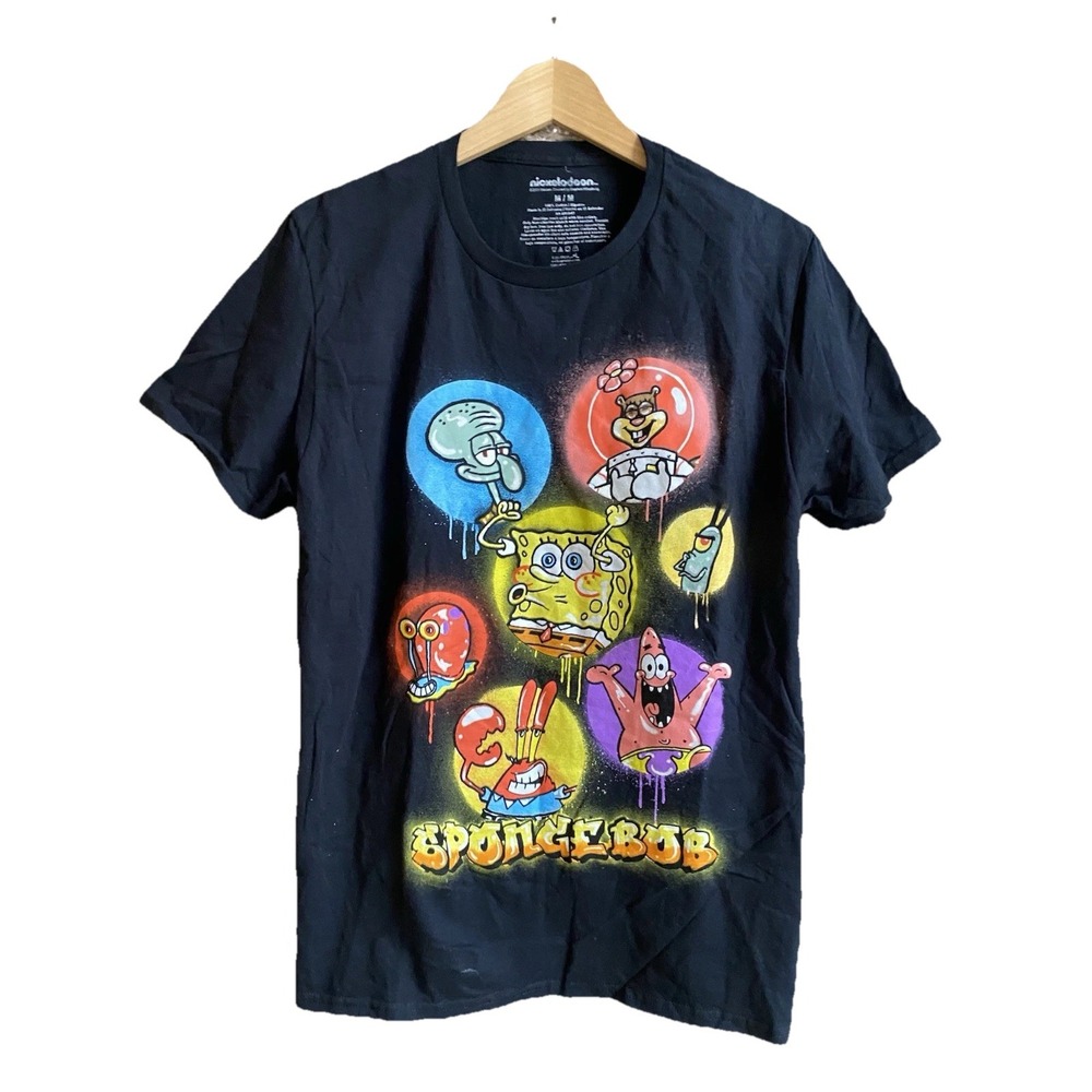 Nickelodeon SpongeBob SquarePants Black T-Shirt Medium Stephen Hillenburg NWT